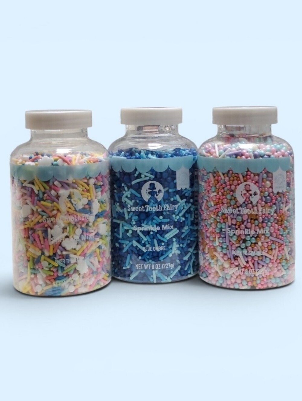 3 8oz Bottles Sweet Tooth Fairy Celebrations Sprinkle Mixes for Party Desserts